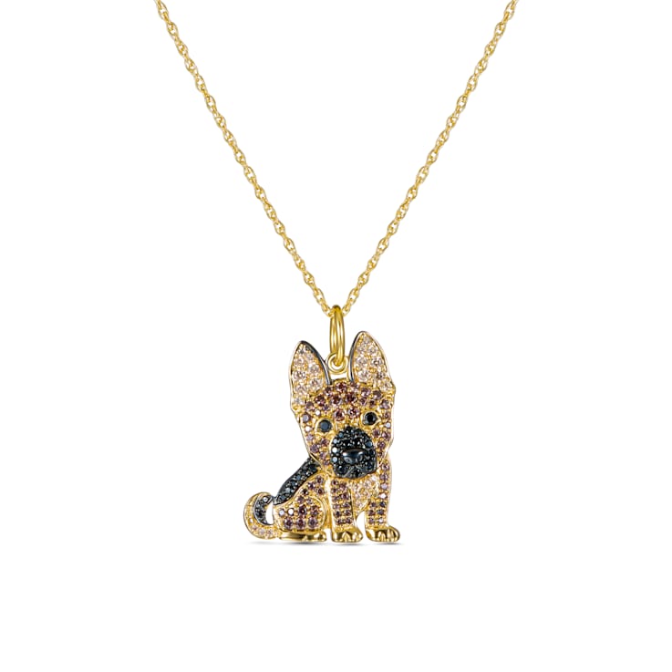 Gold German Shepherd Dog Pendant