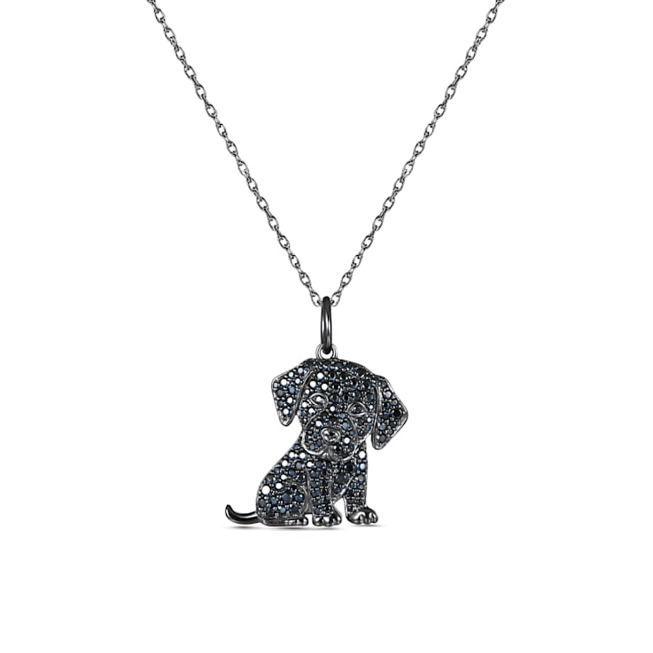 Sterling Silver Black Labrador Pendant with Chain