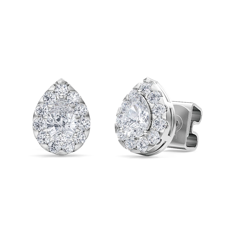 0.50Cts Pear Shaped Lab-Grown Diamond Earrings in 14K White Gold (F-G,
VS-SI, 0.50Cttw)