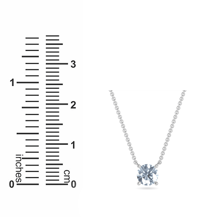 10 Karat White Gold White Sapphire Pendant Necklace For Women