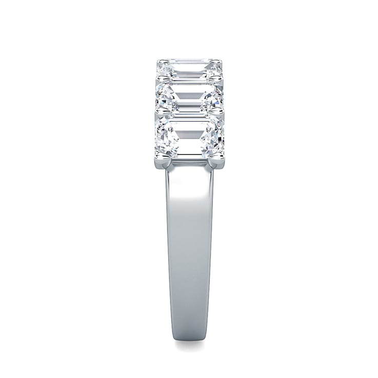 1.00 Ct Emerald Cut seven stone Lab-Grown Diamond band in Emerald Cut
set vertical in 14K White Gold
