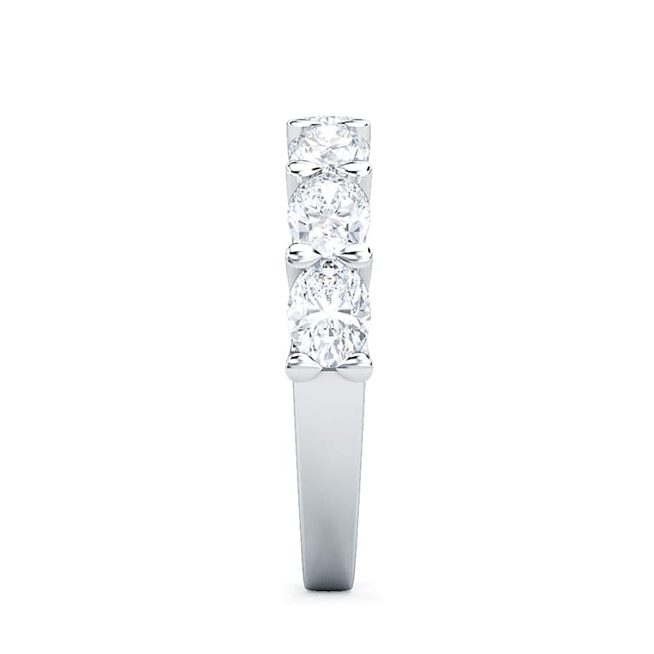 1.50 Ct Oval Shape five stone Lab-Grown Diamond band in Oval set
horizontally in 14K White Gold.