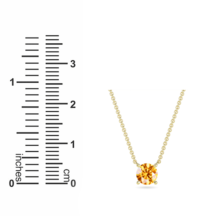 10 Karat Yellow Gold Citrine Pendant Necklace For Women