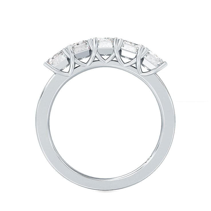 2.00 Ct Emerald Cut five stone Lab-Grown Diamond band in Emerald Cut set
vertical in 14K White Gold