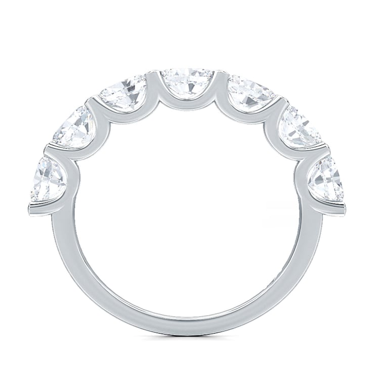 1.50 Ct Oval Shape five stone Lab-Grown Diamond band in Oval set
horizontally in 14K White Gold.