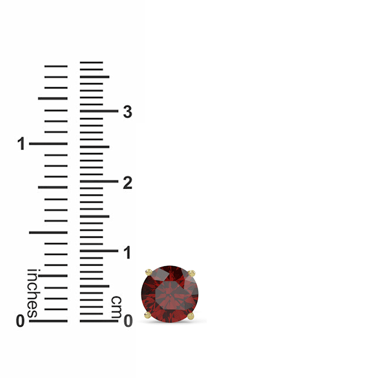 10 Karat Yellow Gold Garnet Stud Earrings For Women