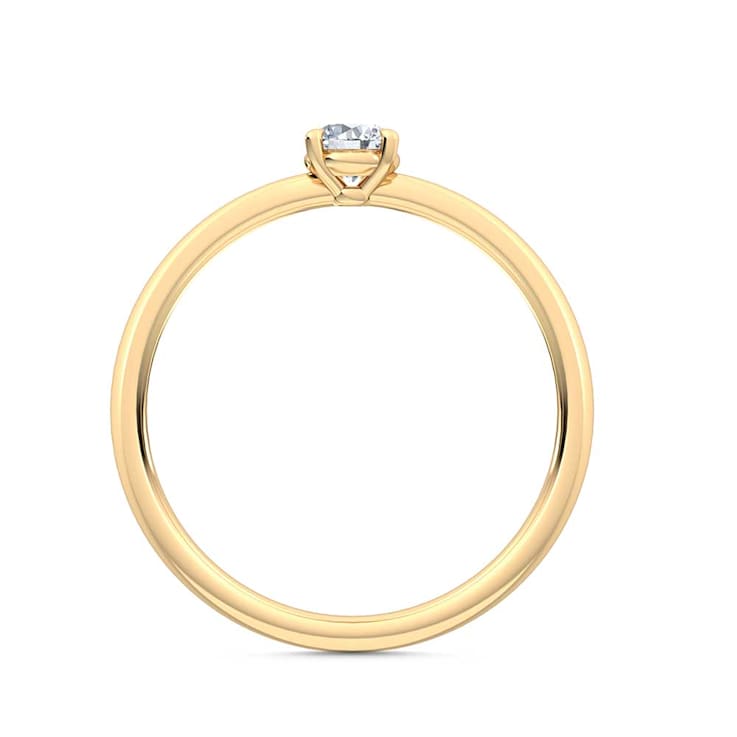 0.25Ct Petite ring with Round Lab Grown Diamond in 14K yellow gold
