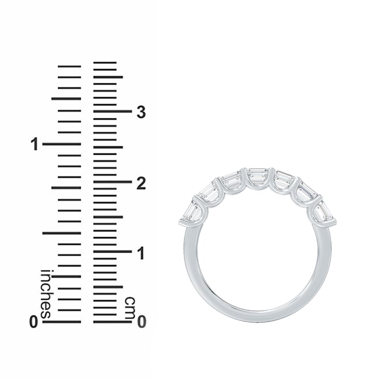 1.50 Ct Emerald Cut seven stone Lab-Grown Diamond band set Horizontal in
14K White Gold