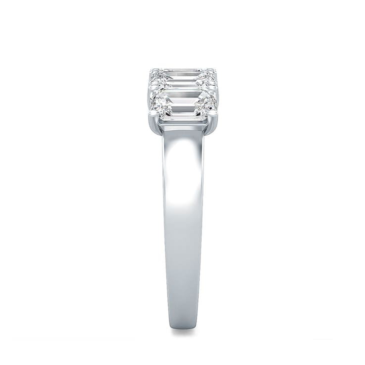 1.00 Ct Emerald Cut five stone Lab-Grown Diamond band in Emerald Cut set
vertical in 14K White Gold.