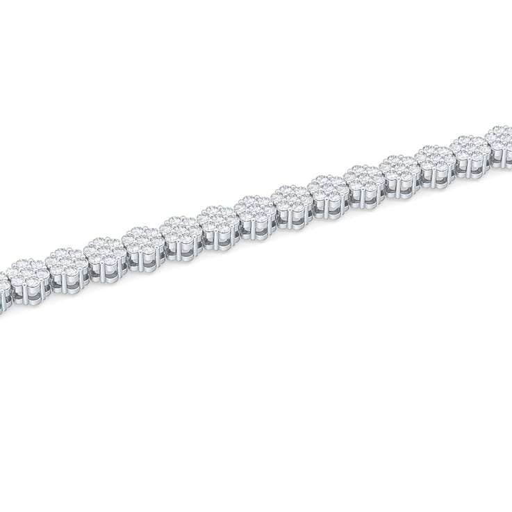 10.00Ct Round Four Prong 7 inch Flower Bracelet in Lab Grown Diamond in
10K gold (10.00Ct FG-VS-SI)