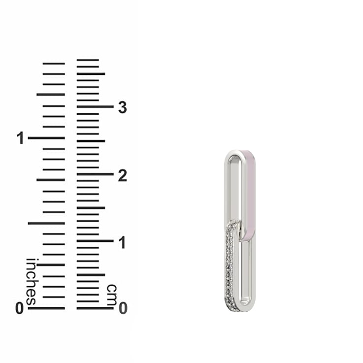 Pink Enamel PaperclipBracelet In Sterling Silver 1.6ctw