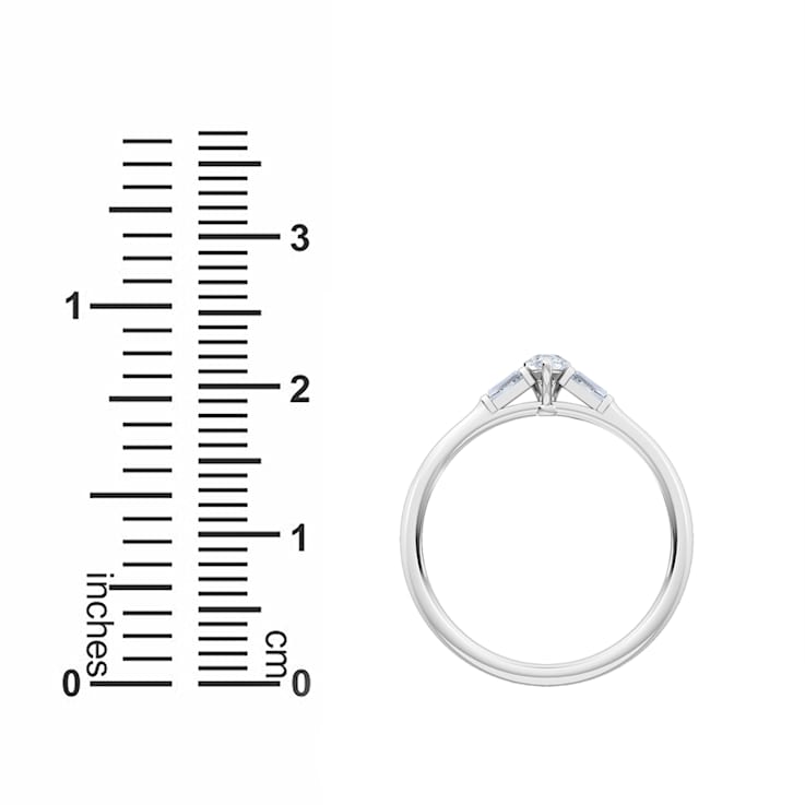 0.30Ct Petite Pear Shaped Ring with Baguettes on side Lab Grown Diamond
in 14K gold
