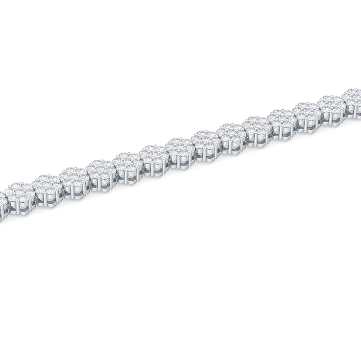 7.00Ct Round Four Prong 7 inch Flower Bracelet in Lab Grown Diamond in
10K gold. (7.00Ct FG - VS-SI)