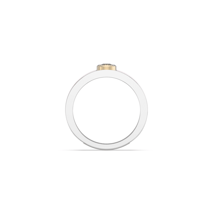 Pink Enamel and Lab Diamond Ring In Sterling Silver