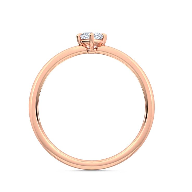 0.25Ct Petite ring with Round Lab Grown Diamond in 14K RoseGold