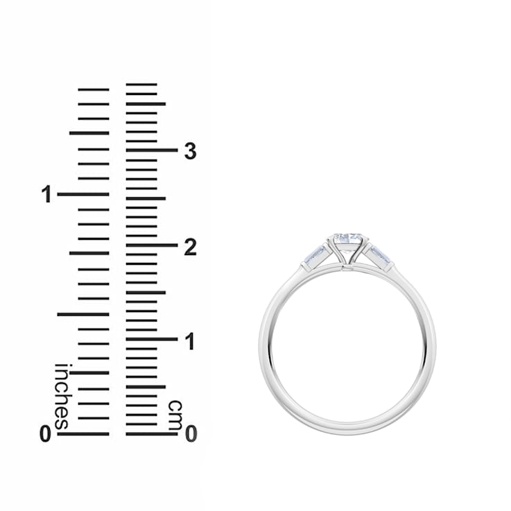 0.30Ct Petite Sideways Oval Shaped Ring with Baguettes on side Lab Grown
Diamond in 14K gold