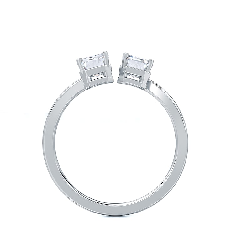 0.33 Ct Emerald Cut Lab-Grown Diamond Two Stone Bypass Ring Set in 14K
White Gold
