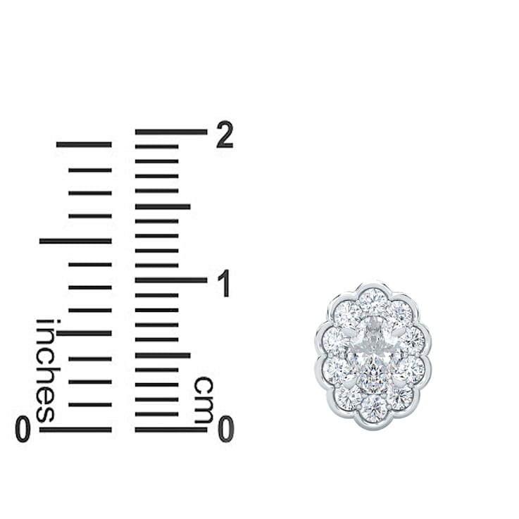 0.50 Cts Oval Shaped Lab-Grown Halo Diamond Earrings in 14K White Gold
(G-H, VS-SI, 0.50 Cttw)