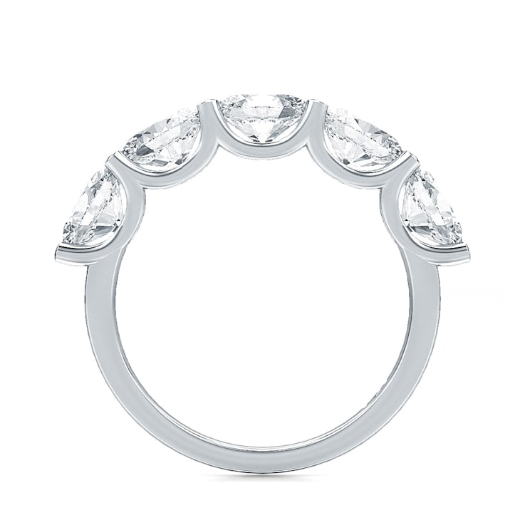 2.00 Ct Oval Shape five stone Lab-Grown Diamond band in Oval set
vertically in 14K White Gold.