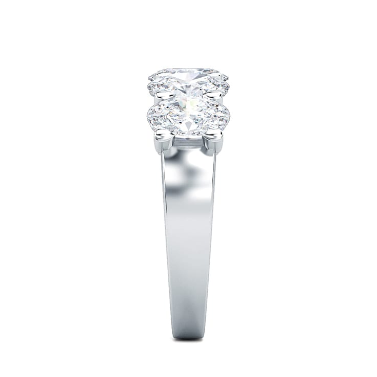 2.00 Ct Oval Shape five stone Lab-Grown Diamond band in Oval set
vertically in 14K White Gold.