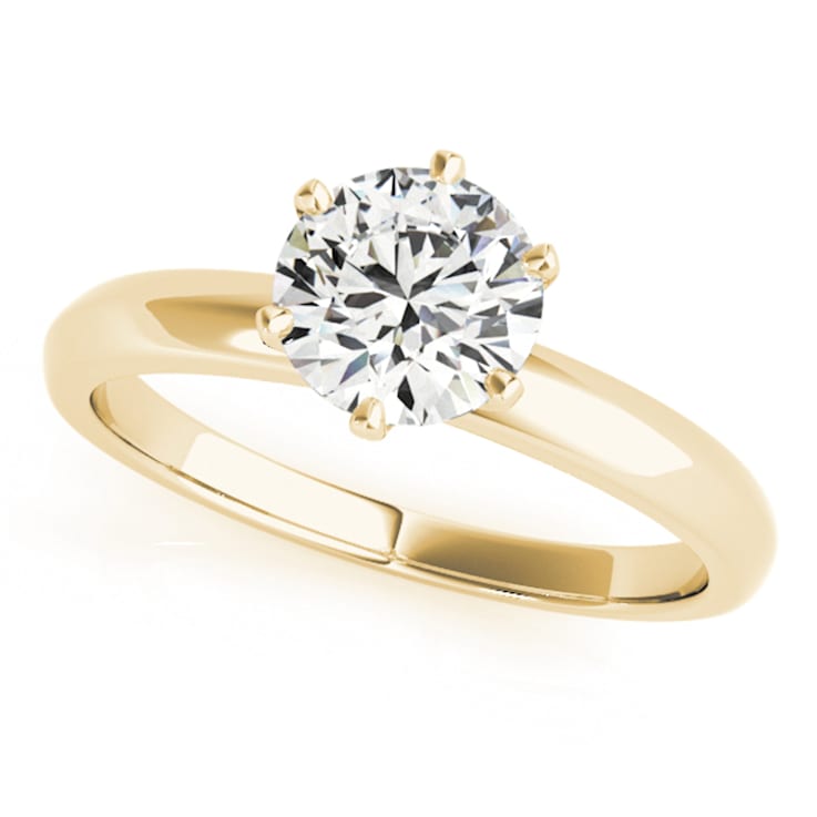 0.50Ct Round Plain Solitaire Ring Lab Grown Diamond in 14K gold
