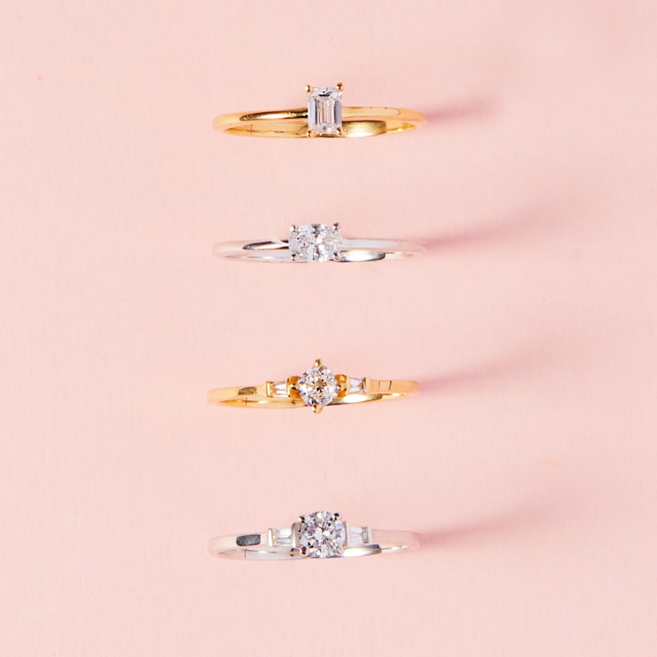 0.25Ct Petite ring with Oval Lab Grown Diamond in 14K gold