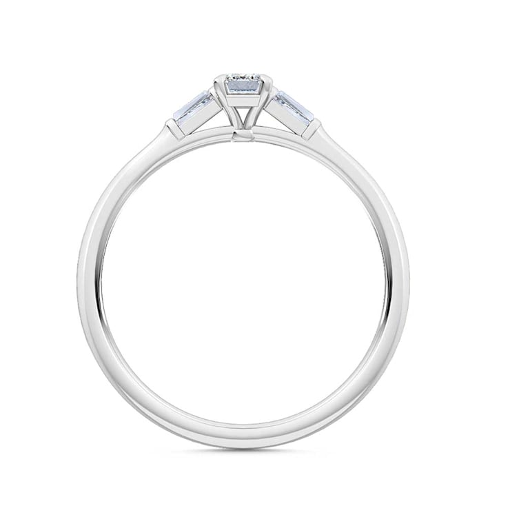 0.30Ct Petite Emerald Cut Shaped Ring with Baguettes on side Lab Grown
Diamond in 14K gold