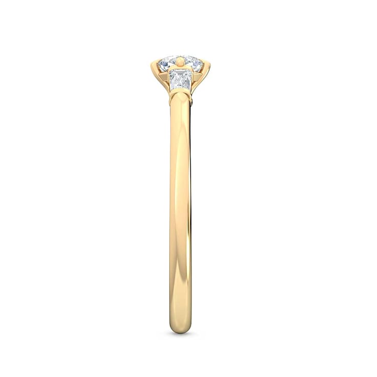 0.30Ct Petite Kite Cushion Shaped Ring with Baguettes on side Lab Grown
Diamond in 14K gold