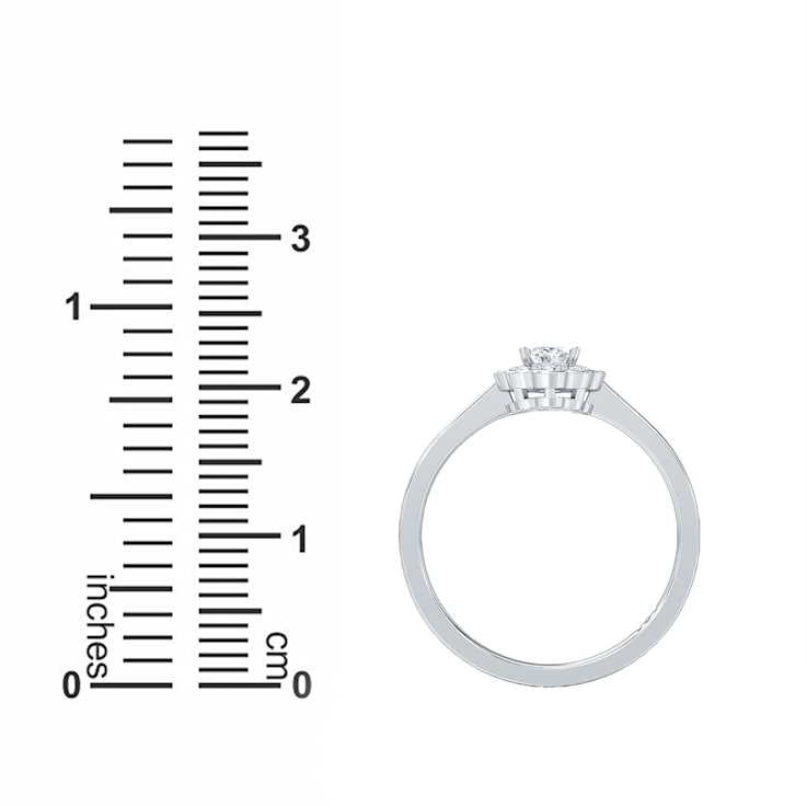 0.50 Ct Oval Shaped Halo Lab-Grown Diamond Ring Set in 14K White Gold