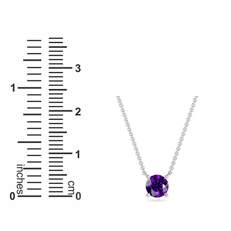 10 Karat White Gold Amethyst Pendant Necklace For Women