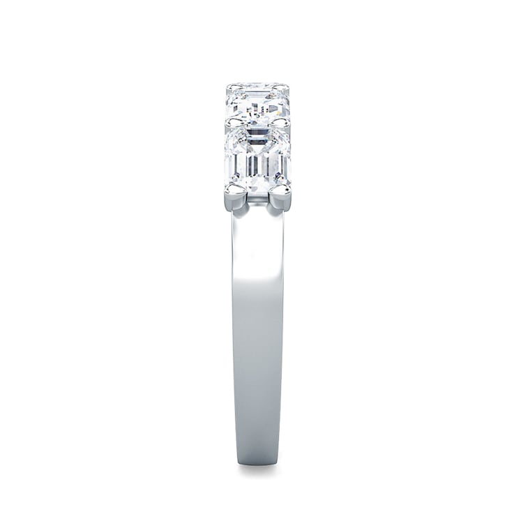 0.75Cttw Emerald Cut five stone Lab-Grown Diamond band set Horizontal in
14K White Gold