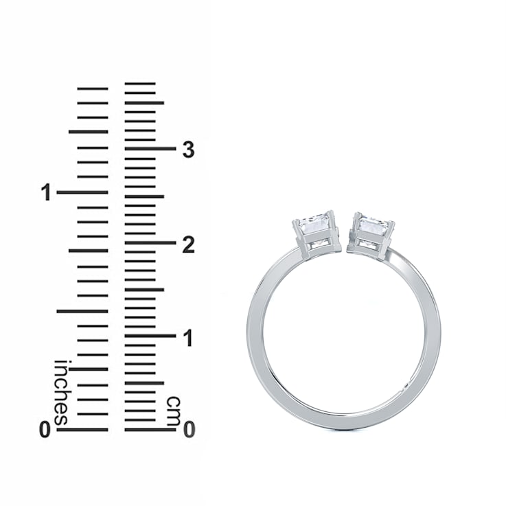 0.33 Ct Emerald Cut Lab-Grown Diamond Two Stone Bypass Ring Set in 14K
White Gold