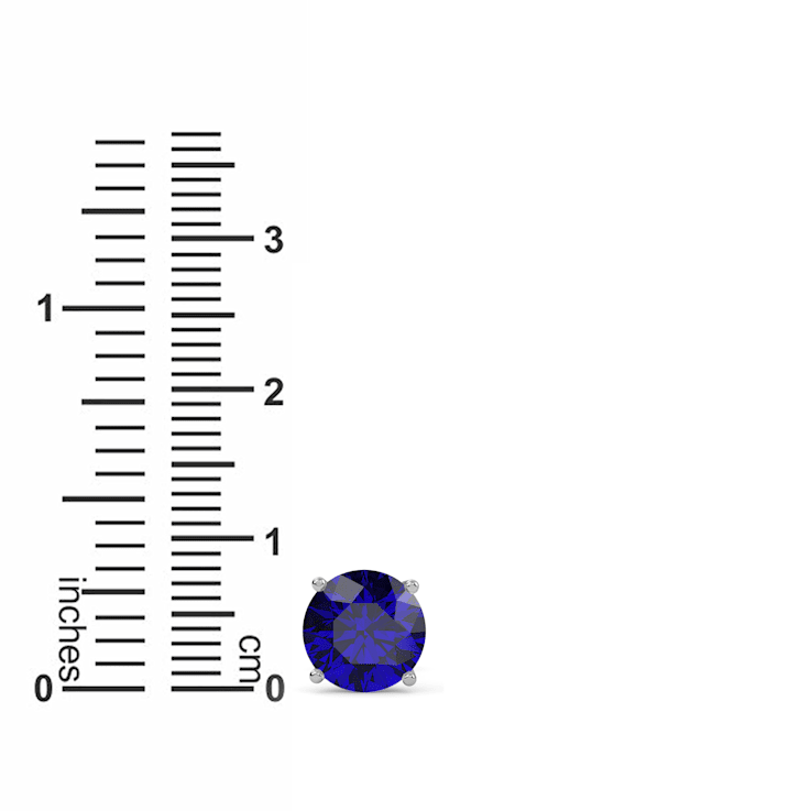 10 Karat White Gold Blue Sapphire Stud Earrings For Women