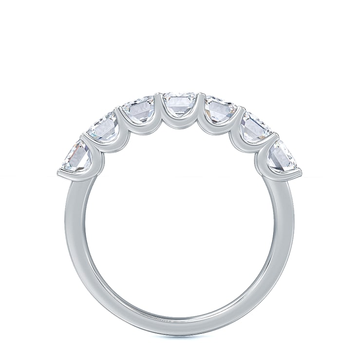 1.00 Ct Emerald Cut seven stone Lab-Grown Diamond band in Emerald Cut
set vertical in 14K White Gold