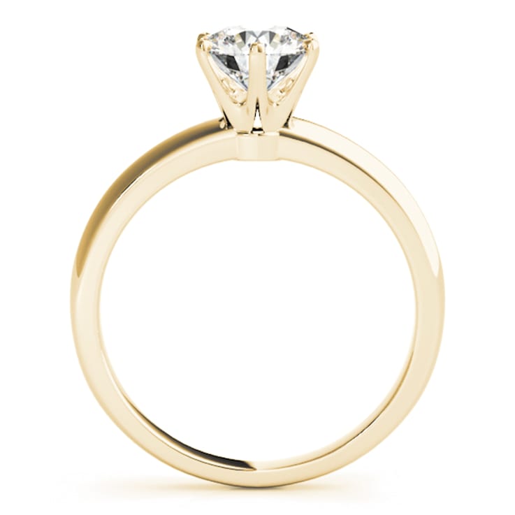 0.50Ct Round Plain Solitaire Ring Lab Grown Diamond in 14K gold