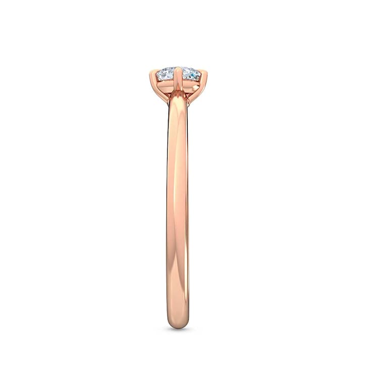 0.25Ct Petite ring with Round Lab Grown Diamond in 14K RoseGold