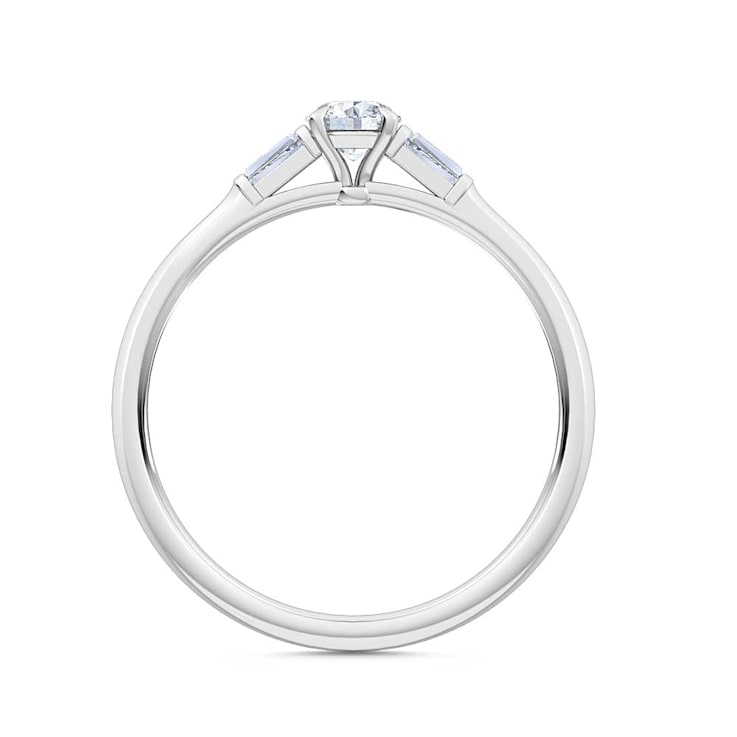 0.30Ct Petite Round Stone Ring with Baguettes on side Lab Grown Diamond
in 14K gold