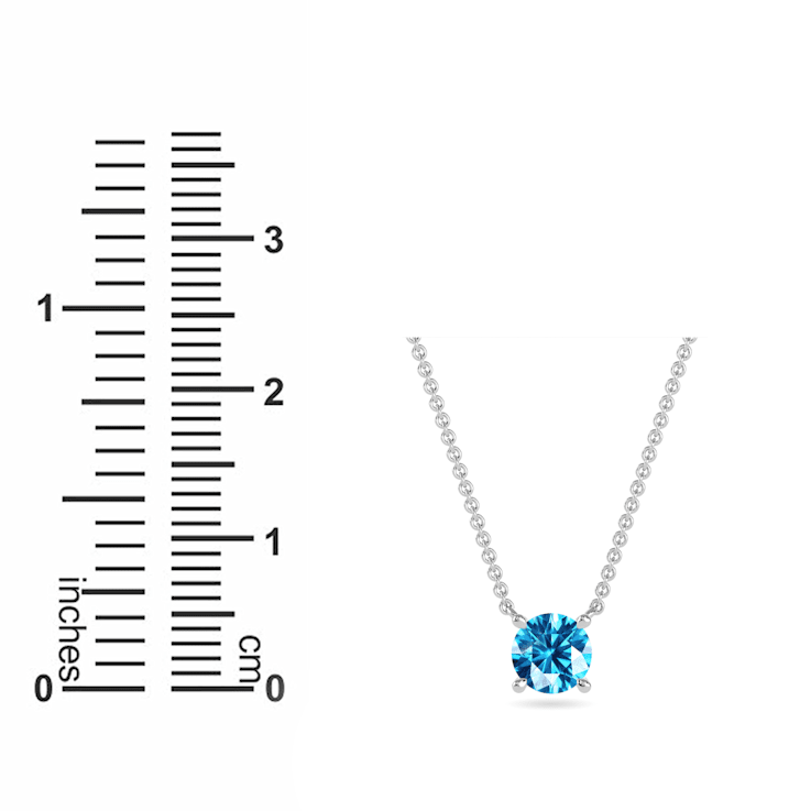 10 Karat White Gold London Blue Topaz Pendant Necklace For Women