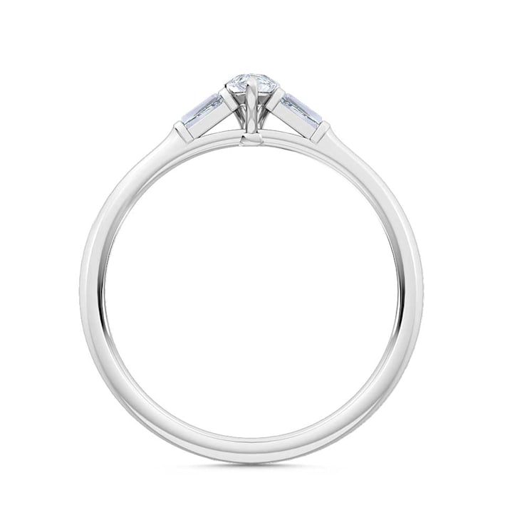 0.30Ct Petite Pear Shaped Ring with Baguettes on side Lab Grown Diamond
in 14K gold