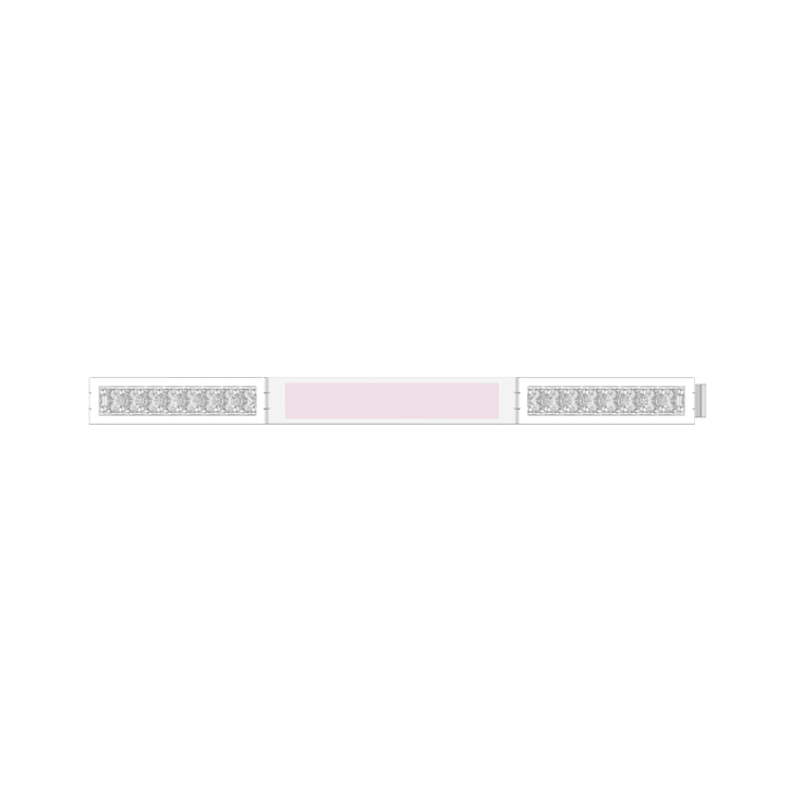 Pink Enamel Bangle Bracelet in Sterling Silver 2.24ctw