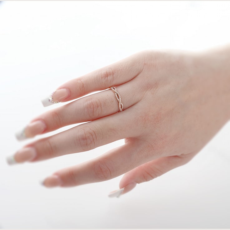 Beverley K 14K Rose Gold 0.16ct Diamond Infinity Band