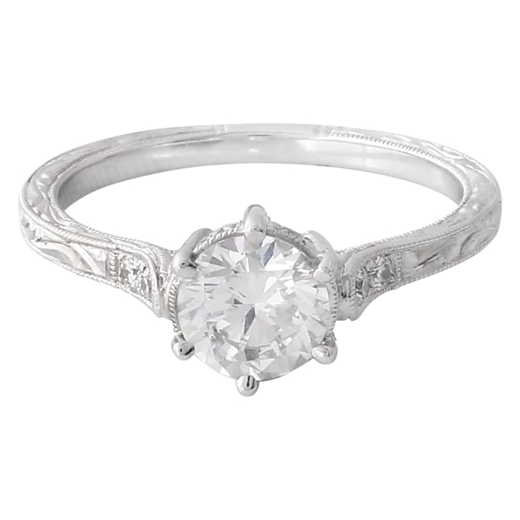 Beverley K 14K White Gold 0.08ctw Diamond Ring Set With A Cubic Zirconia Center