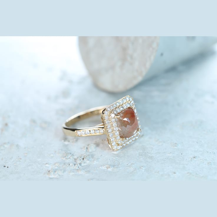 Gin & Grace 14K Yellow Gold Natural Brown and White Diamonds Ring
