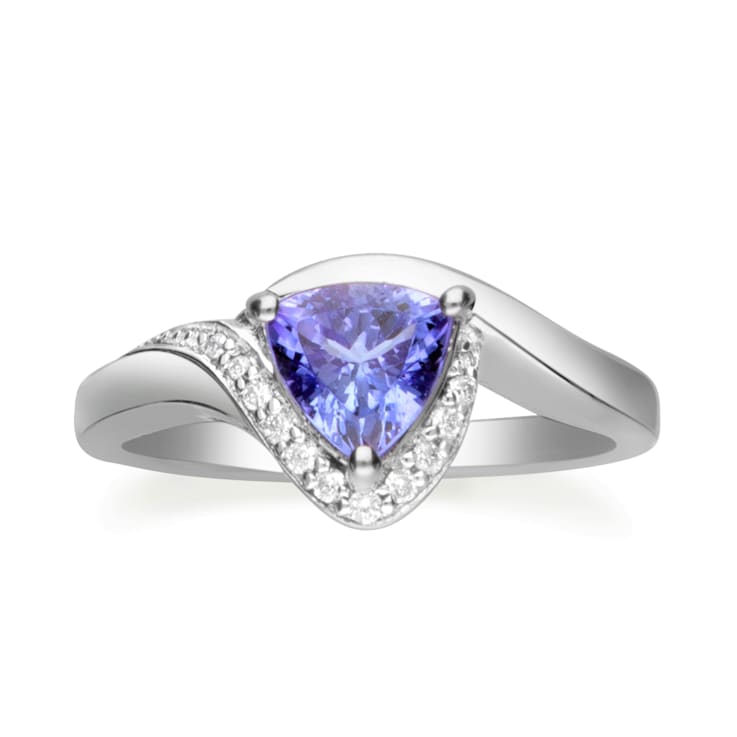 Gin & Grace 925 Sterling Silver Real Diamond Ring (I1) with Genuine
Blue Tanzanite
