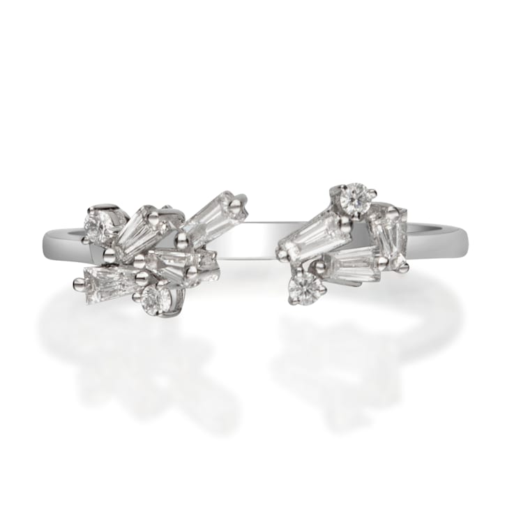 Gin & Grace 14K White Gold Real Diamond Ring (I1)