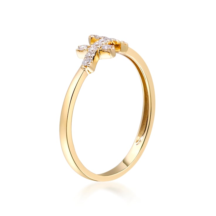 Gin & Grace 10K Yellow Gold Real Diamond Ring (I1)