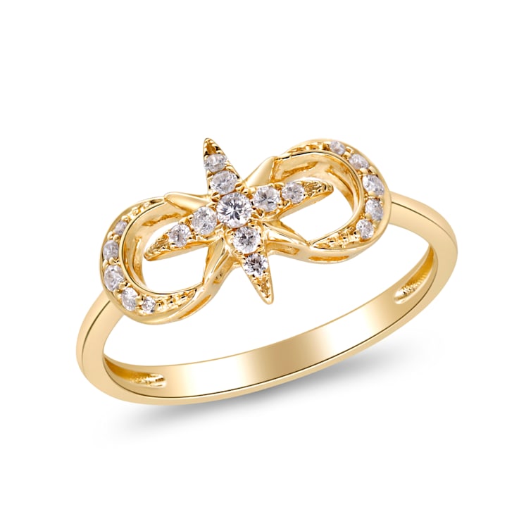 Gin & Grace 14K Yellow Gold Round-cut Real Diamond (I1) Ring