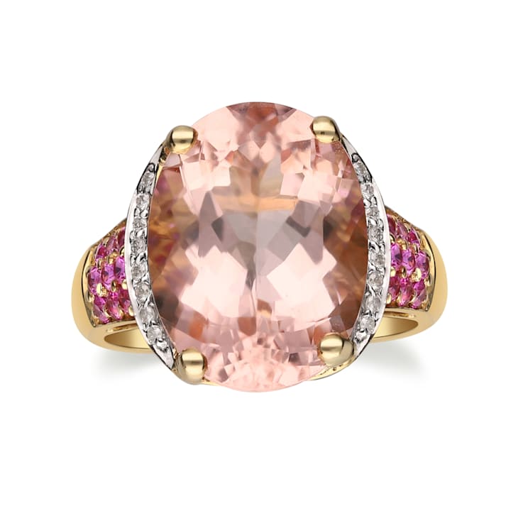 Gin & Grace 14k Rose Gold Morganite With Diamond Ring