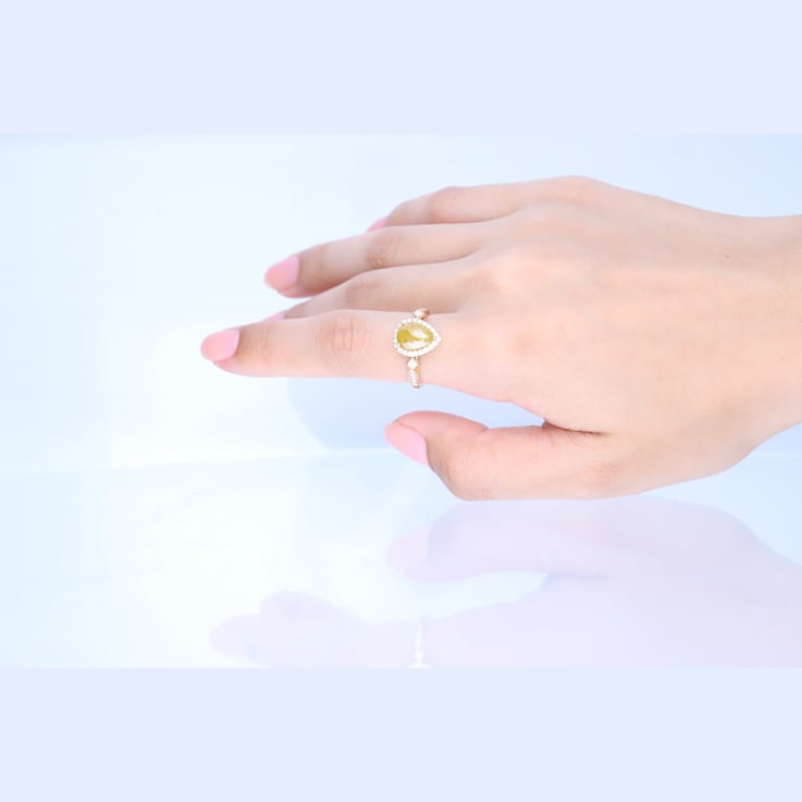 Gin & Grace 14K Yellow Gold Natural Brown and White Diamonds Ring