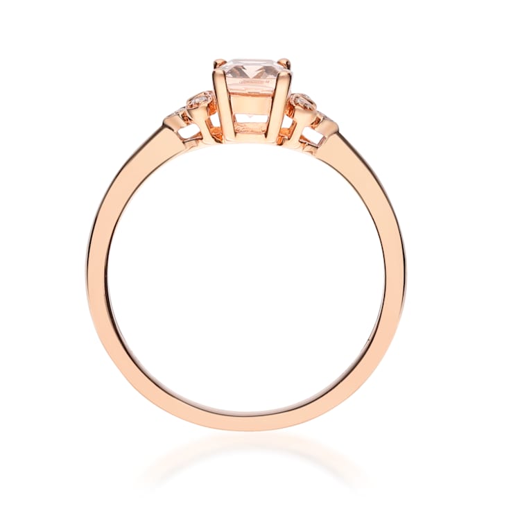 Gin & Grace 10K Rose Gold Morganite Ring with Diamonds